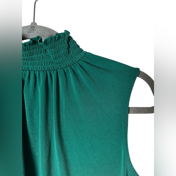 Worthington Petite Sleeveless Mock Neck Top Green PS - Picture 2 of 5